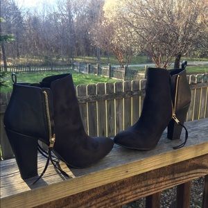 Black suede bootie